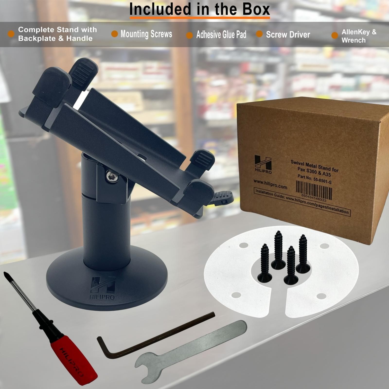 Point of Sale Swivel Stand for Dejavoo Z8 & Z11 Credit Card Machine Terminal