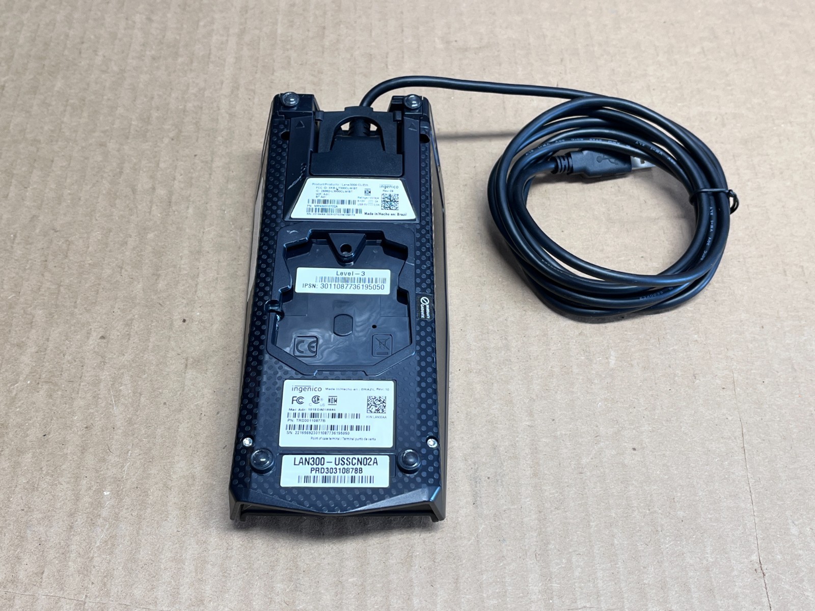Ingenico Lane/3000 Payment Terminal Credit Card Touch with USB Cable Working