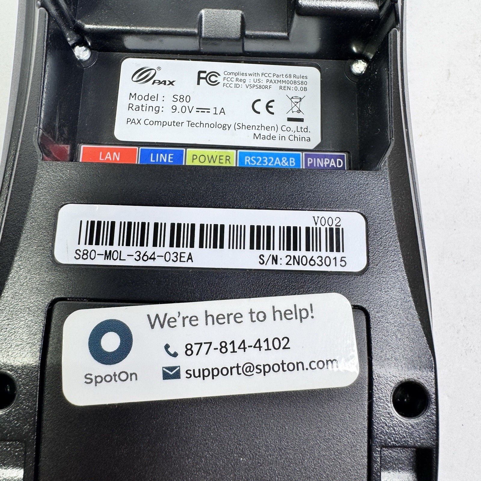 Pax S80 Credit Card Machine Terminal Pax S80 Parts Only No AC Adapter