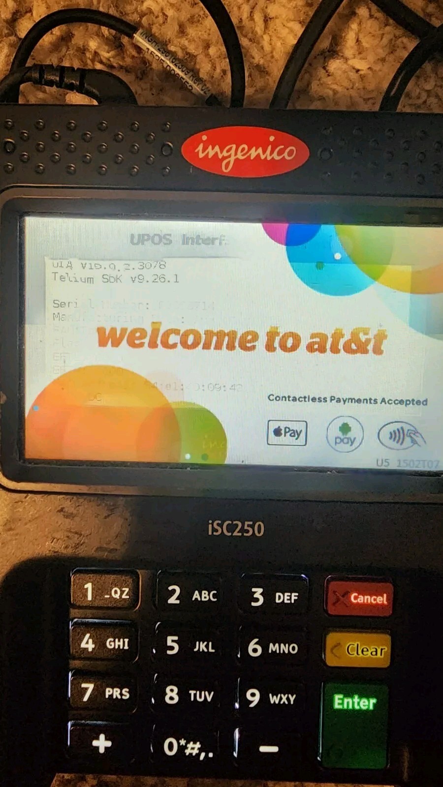 Ingenico ISC250 Smart Payment Terminal Credit Card Reader Touch Payment T1