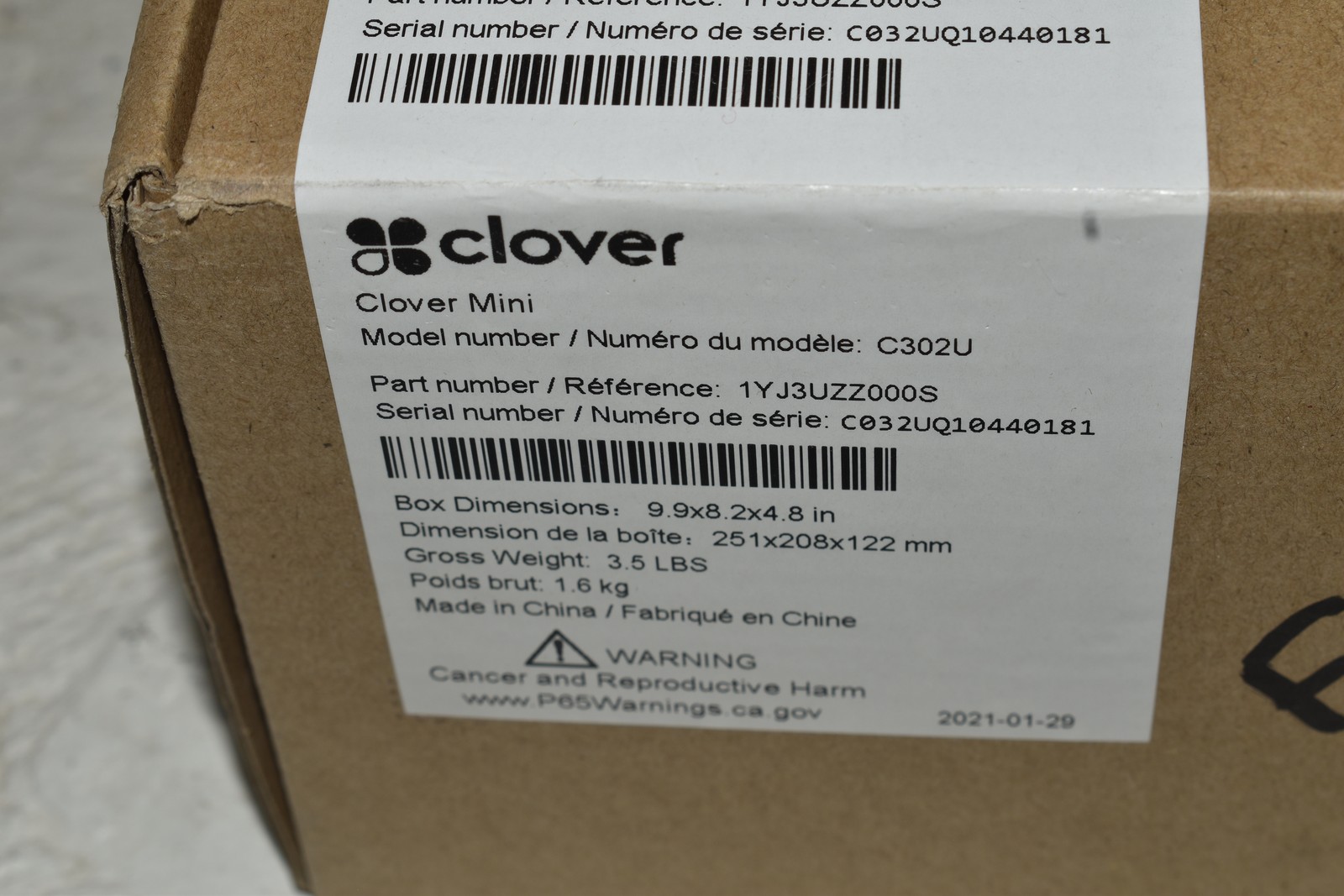 Clover C302U POS System Open Box – No Power Supply – NEW?(GVH88)