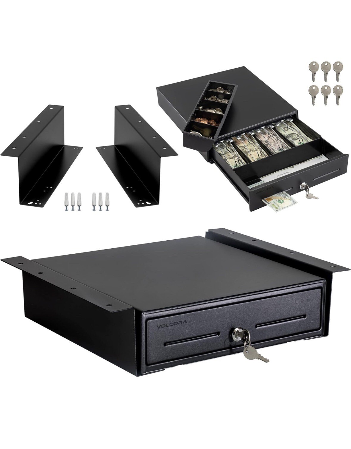 Cash Drawer & Under Counter Mount FOR Square Register POS System SPS1-01 SPS4-01