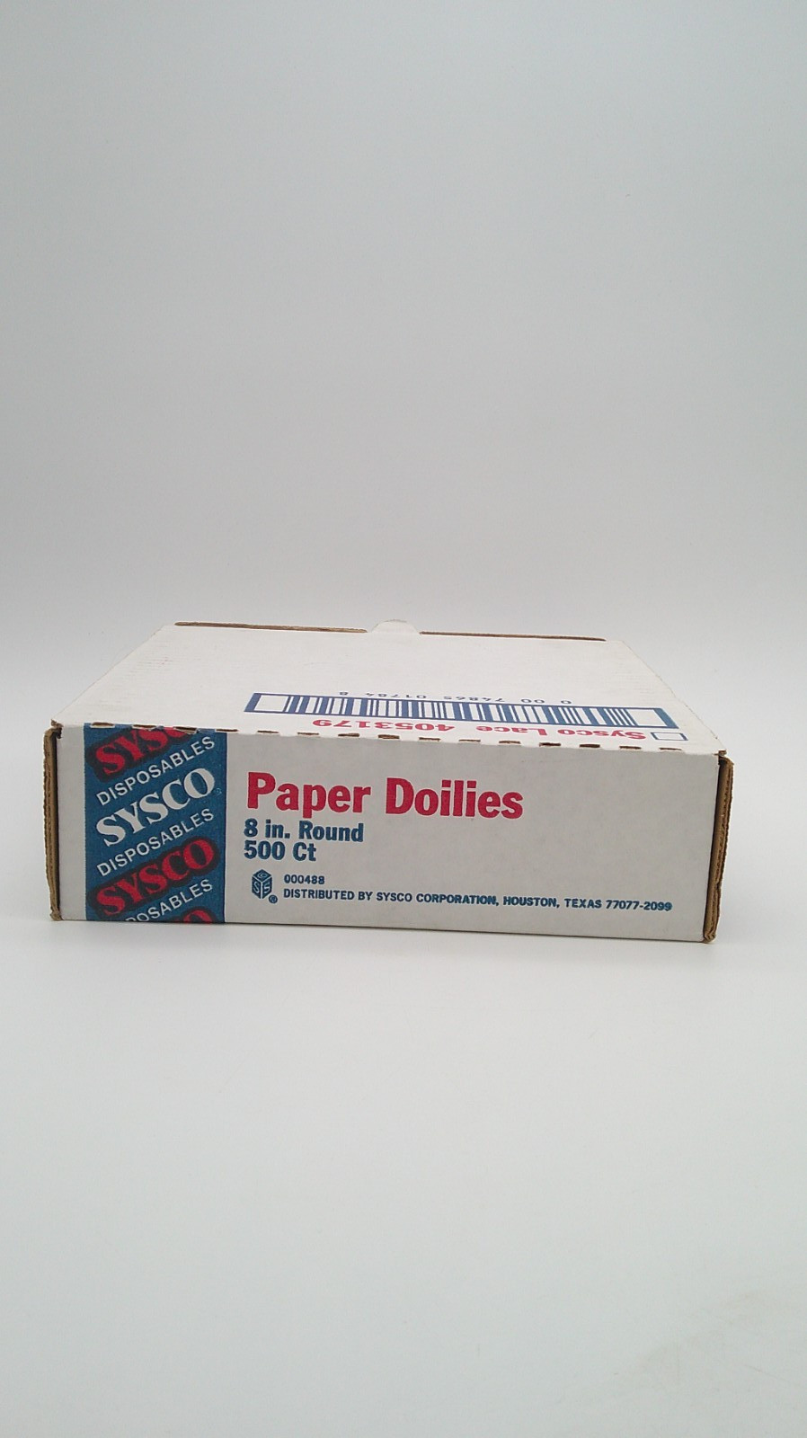 Sysco White Paper Lace Doilies 8 in. Round (500? Count) Opened Box