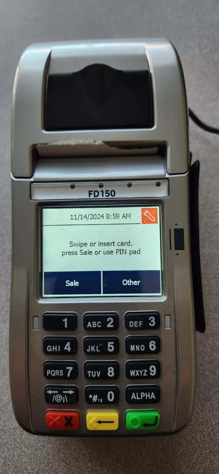 First Data FD150 UNLOCKED W/GOOD PRINTER ENCRYPTED TO WELLS#350