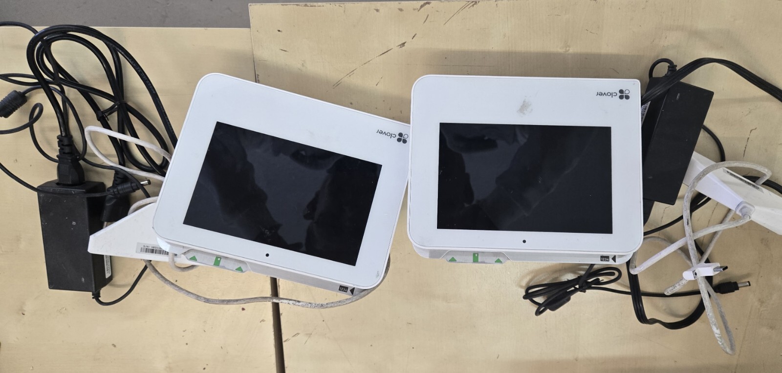 Lot of 2 Clover Mini Wifi C300 / POS Point of Sale System w/ Power Supply