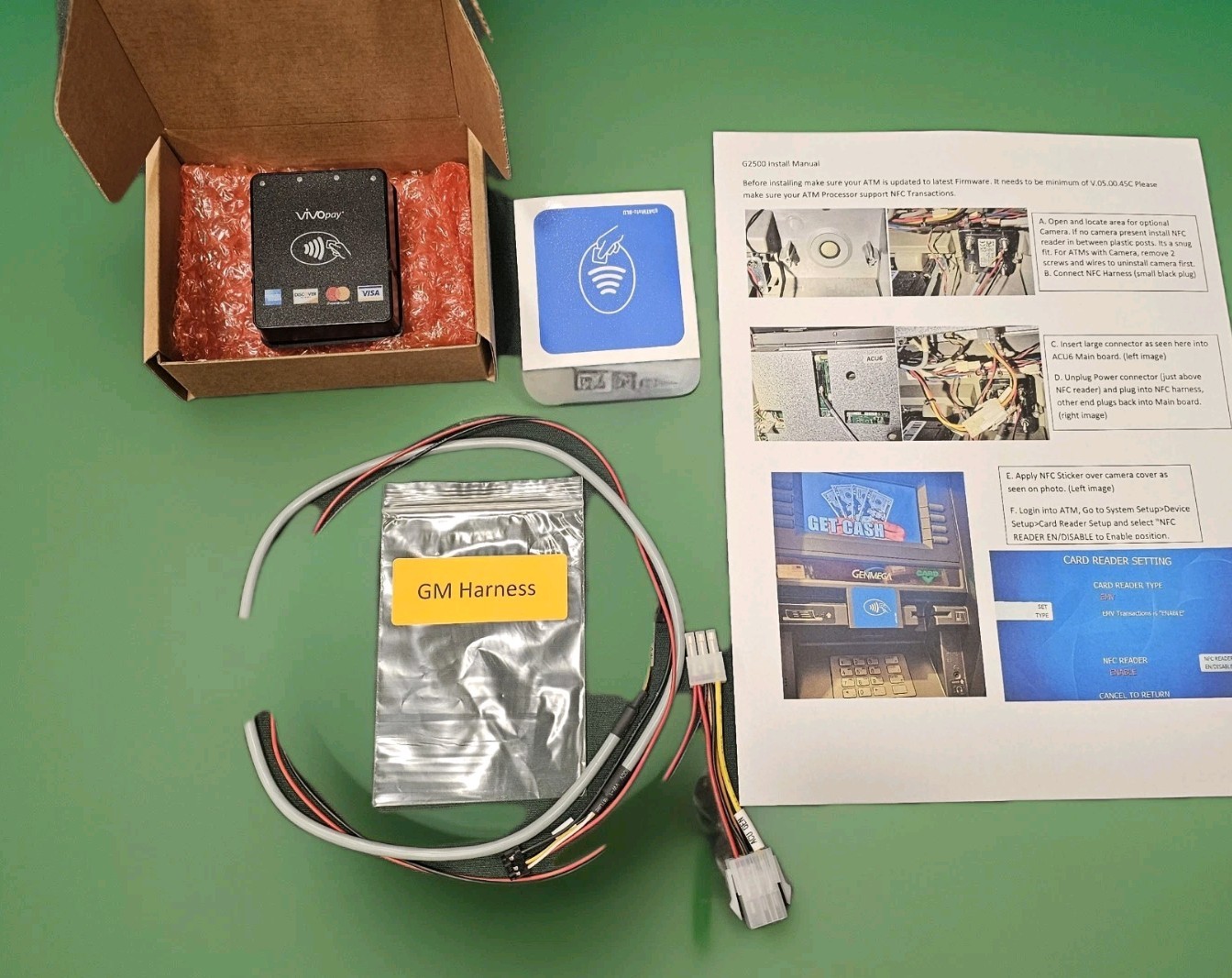 ATM NFC READER UPGRADE KIT NEW GENMEGA 2500 Contactless MOBILE PAY EMV G2500