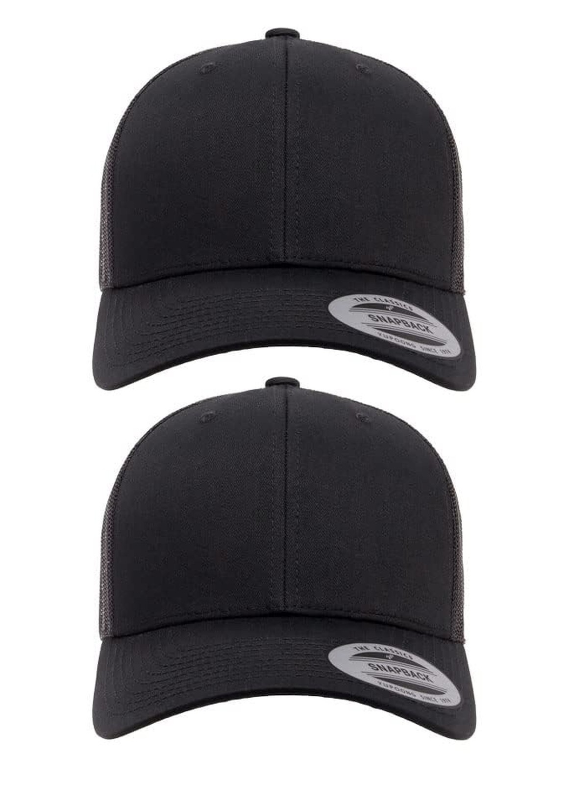 Yupoong Yp Classics Retro Trucker Cap Black One Size 2 Pack