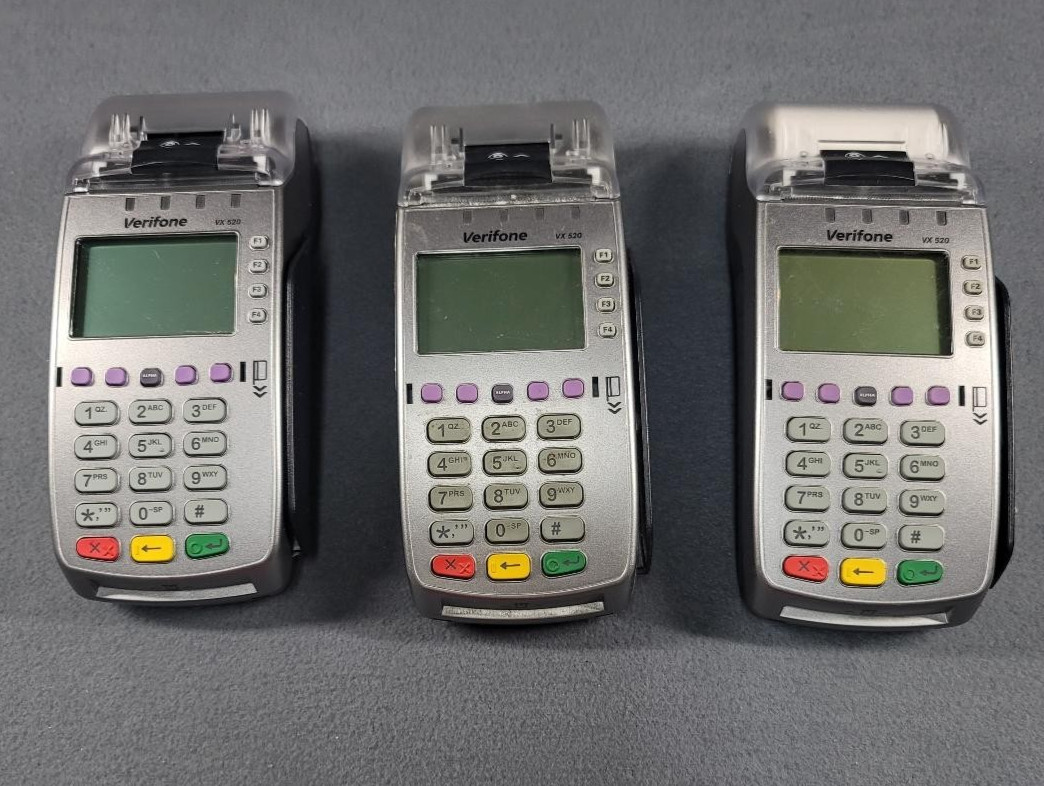Verifone VX520 Credit Card Machine Terminal Readers – Lot of 3 Untested