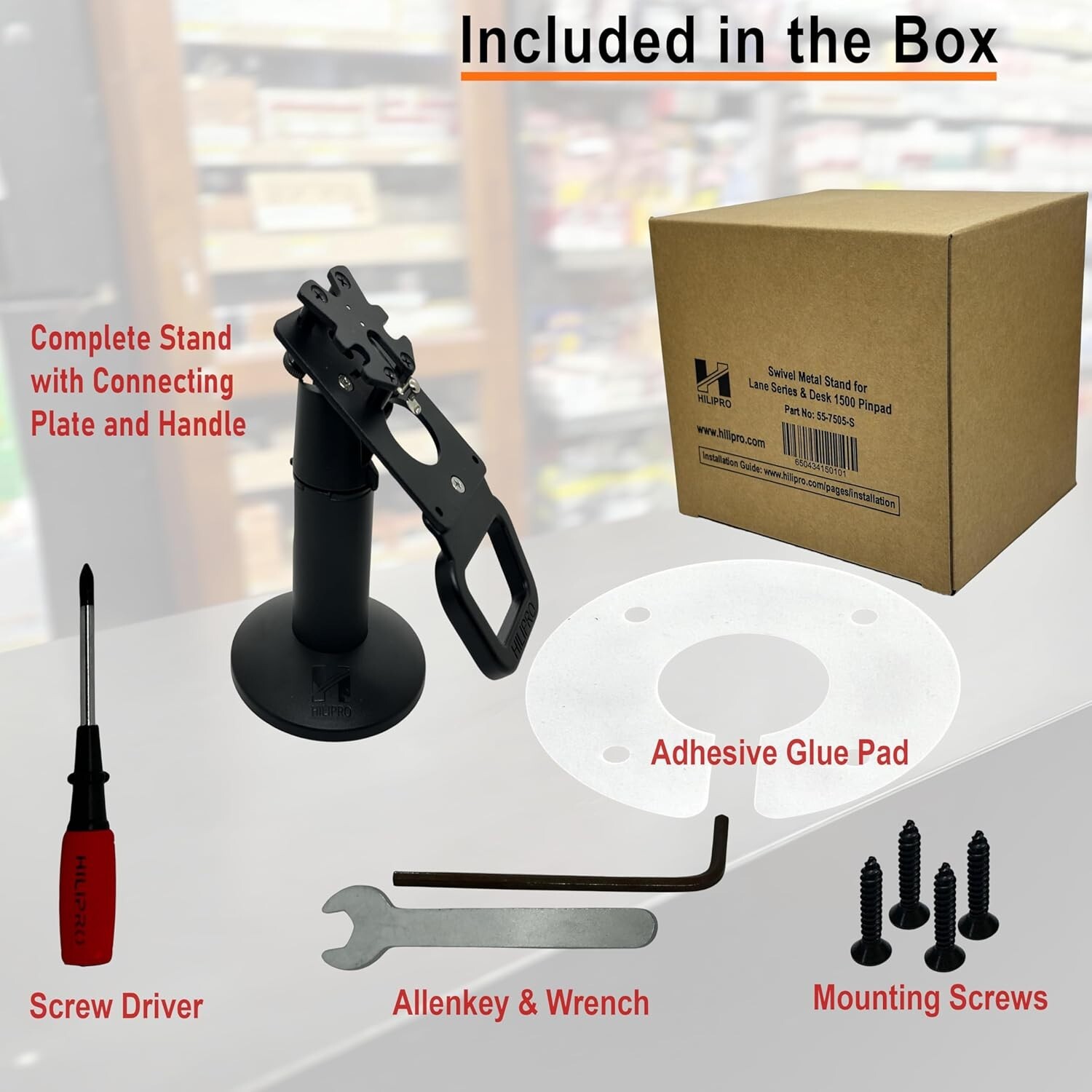 Point of Sale Stand -Swivel Stand for Ingenico Lane 3000, 3600, 5000, 7000, 8000