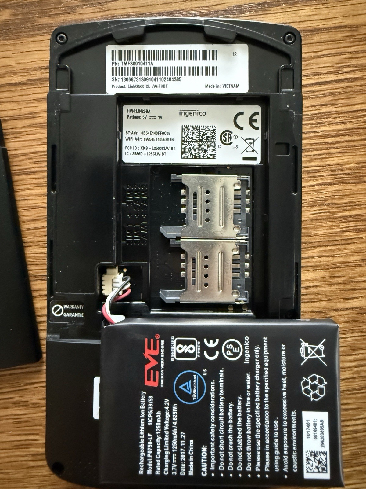 Ingenico Link2500 Wireless Bluetooth Terminal Card Reader – Unit Only
