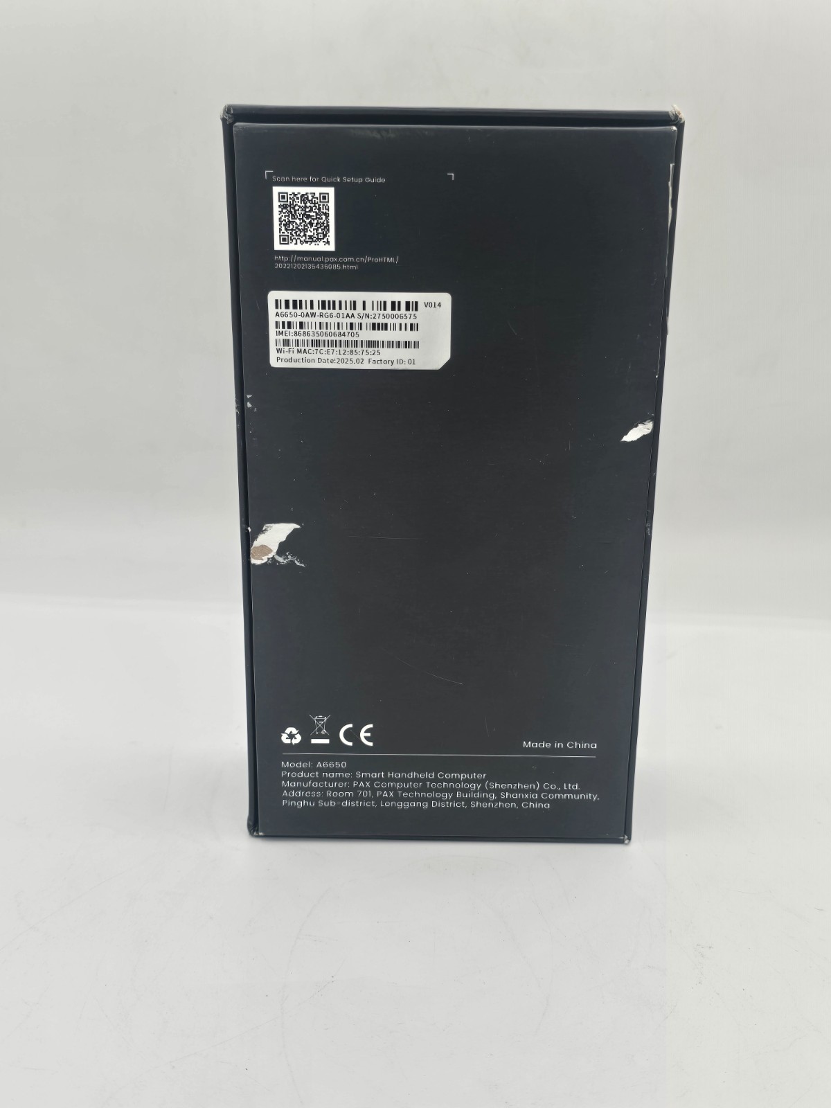 PAX A6650 Android SmartPOS PDA Mobile Terminal USED READ BELOW