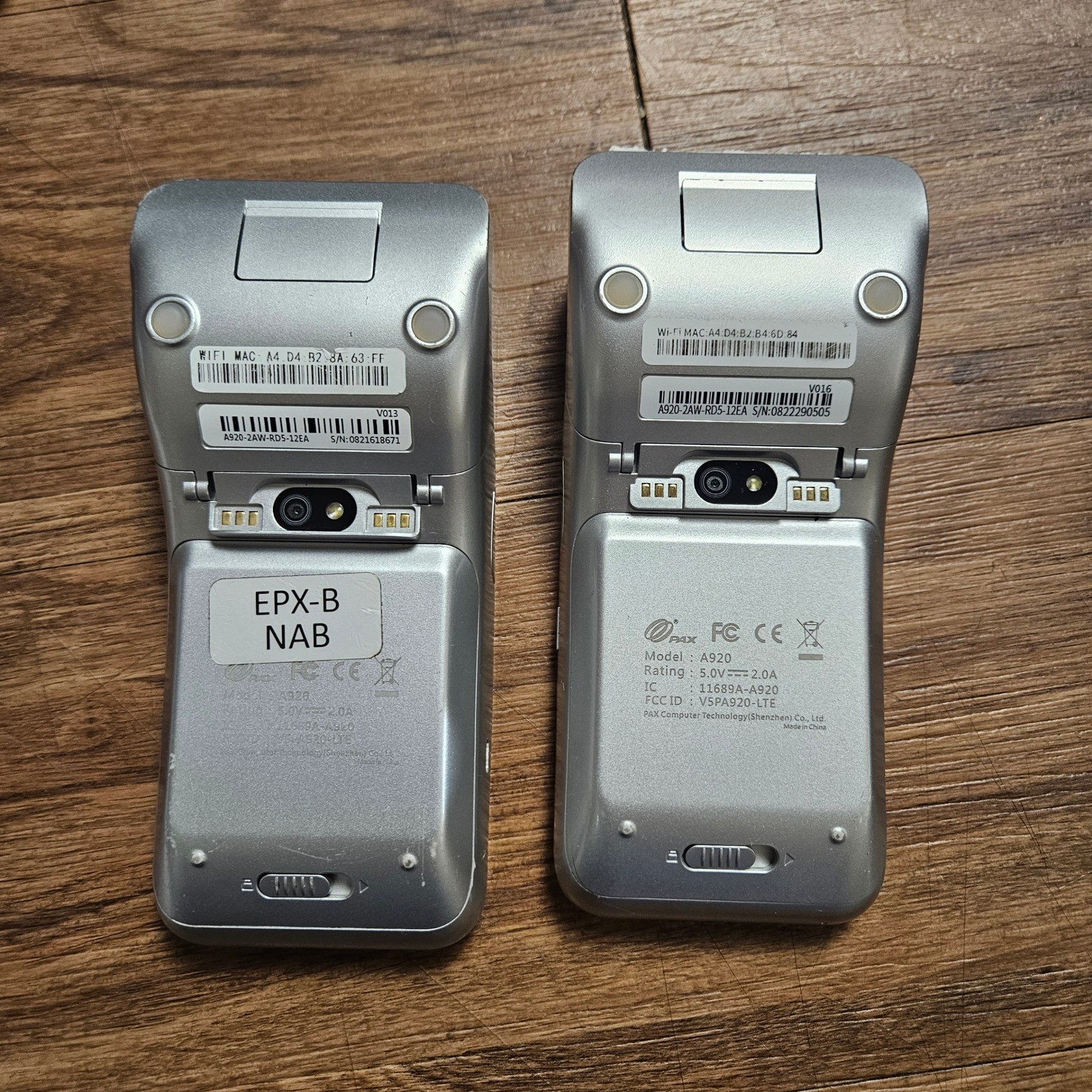 Lot of 2 PAX A920 Smart Mobile Payment POS Terminals WiFi LTE For Parts Untested