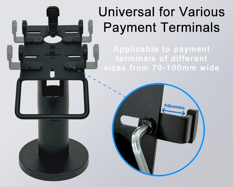 4CM Arm Universal Terminal Stand Mount SWIVEL PAX S80, A80 VX520. FD150 VERIFONE