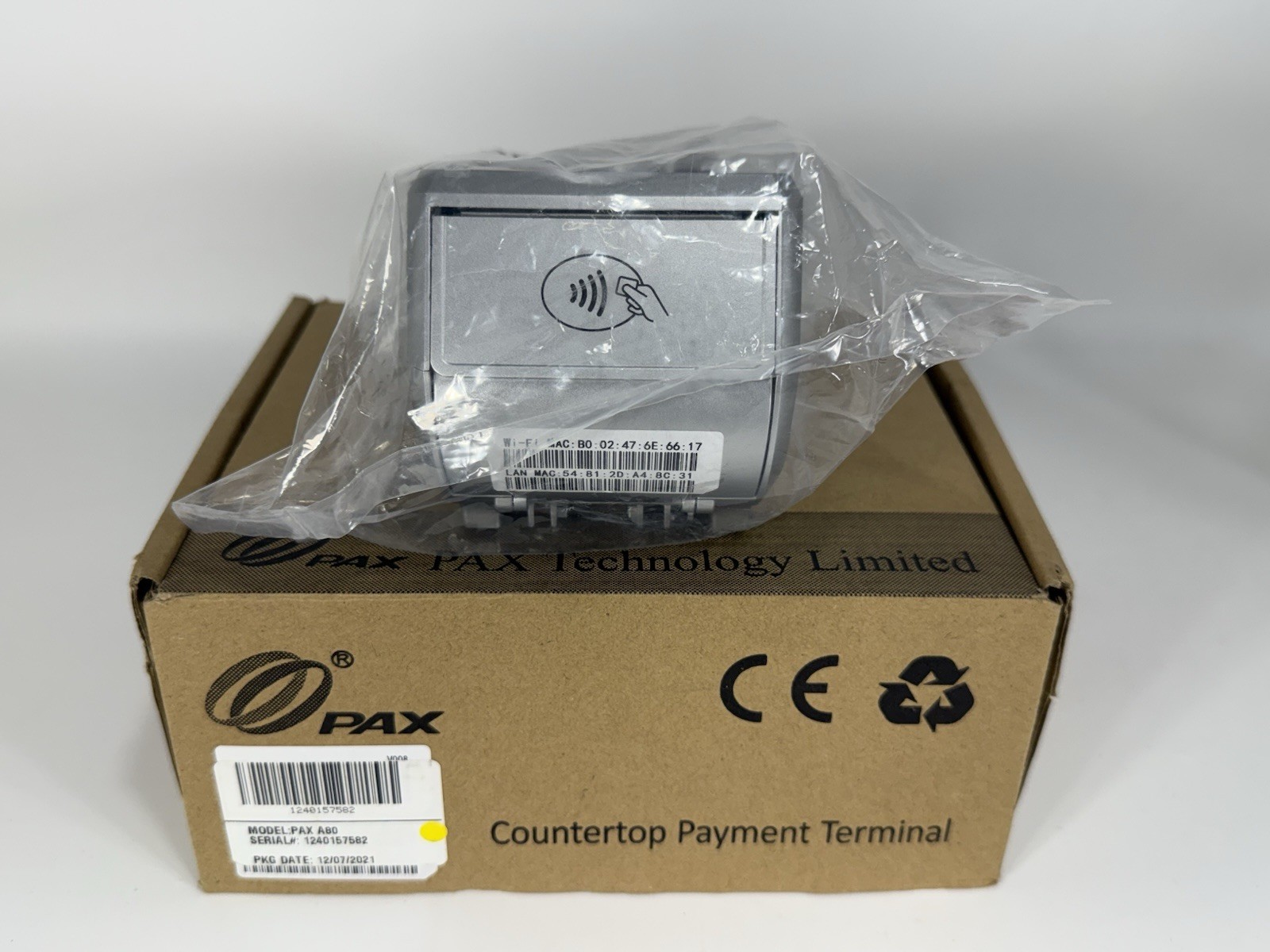 PAX A80 Smart Wireless/Ethernet Countertop Payment Terminal – A80-MBA-RD5-12AA