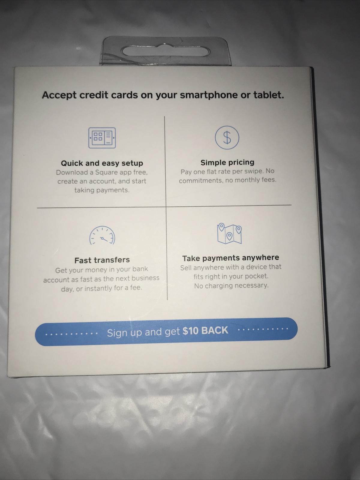 Square A-PKG-0206-01 Credit Debit Card Reader – White for Apple iPhone and…