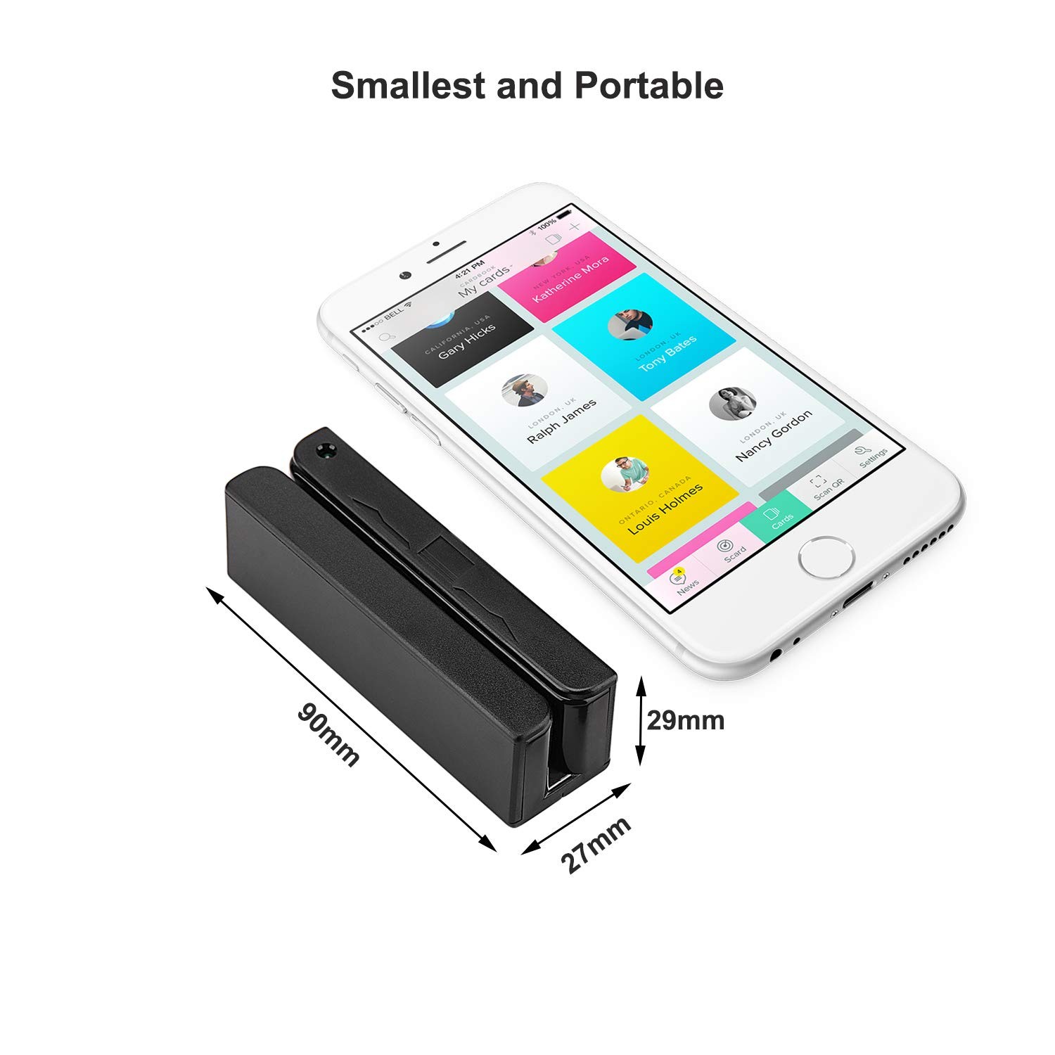 MSR90 USB Magnetic Credit Card Reader 3 Tracks Mini Smart Card Reader