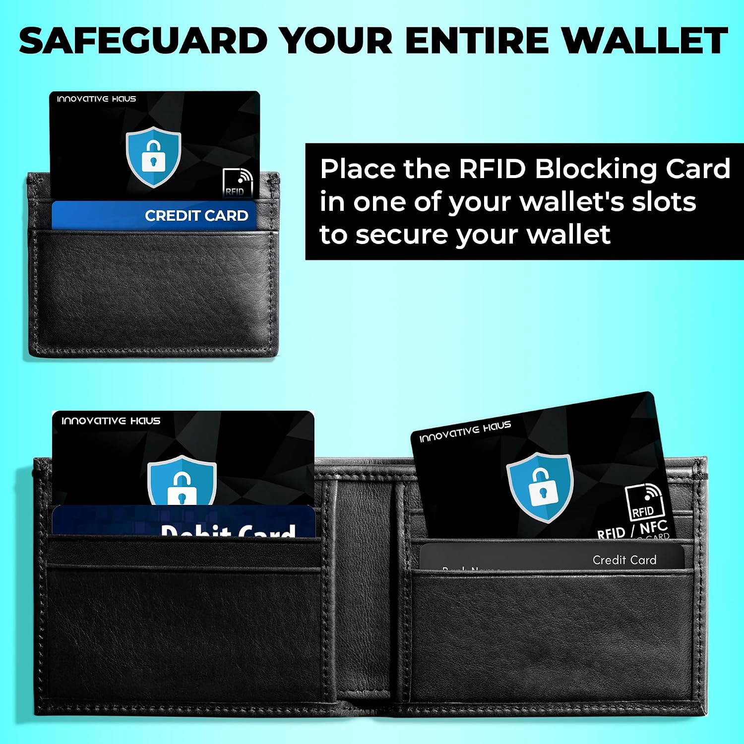 INNOVATIVE HAUS RFID Blocking Card – Slim RFID Blocker and NFC Contactless Debit
