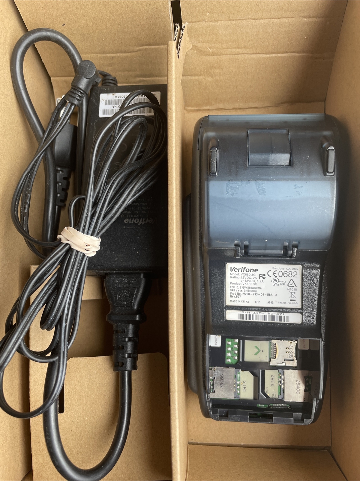 Verifone VX 680 3G Silver Handheld Wireless Credit Card Terminal