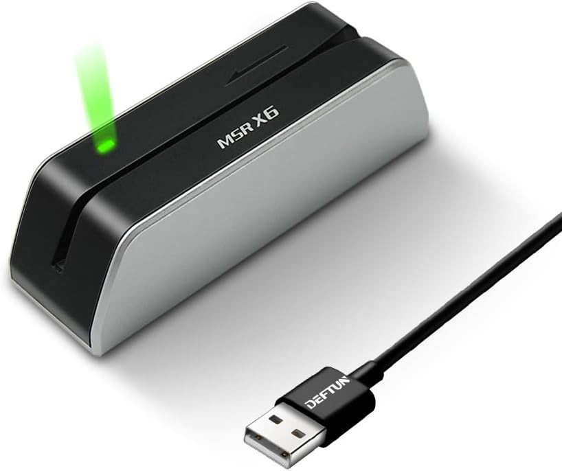 Portable MSRX6 Magstripe Credit Card Reader – Works with Windows & Mac