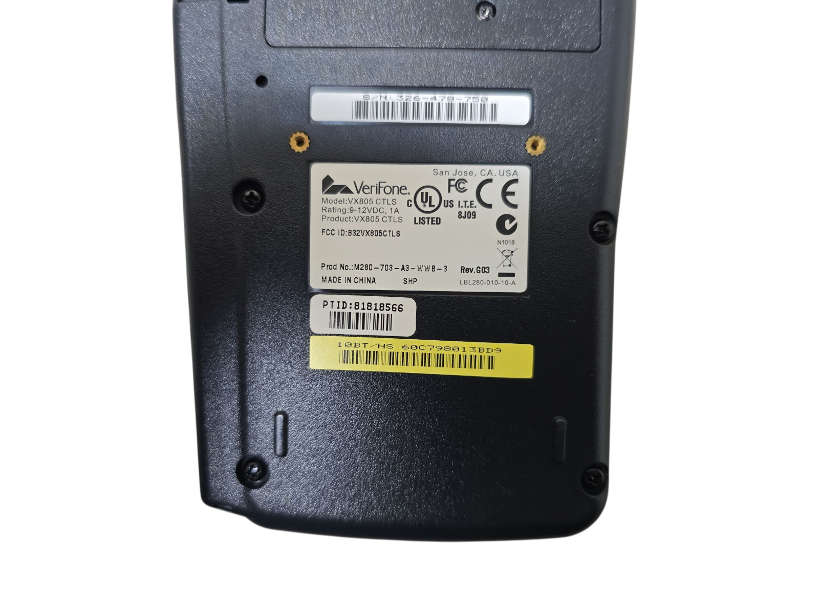 Verifone VX-805 Pin Pad Card Reader 160mb Keypad