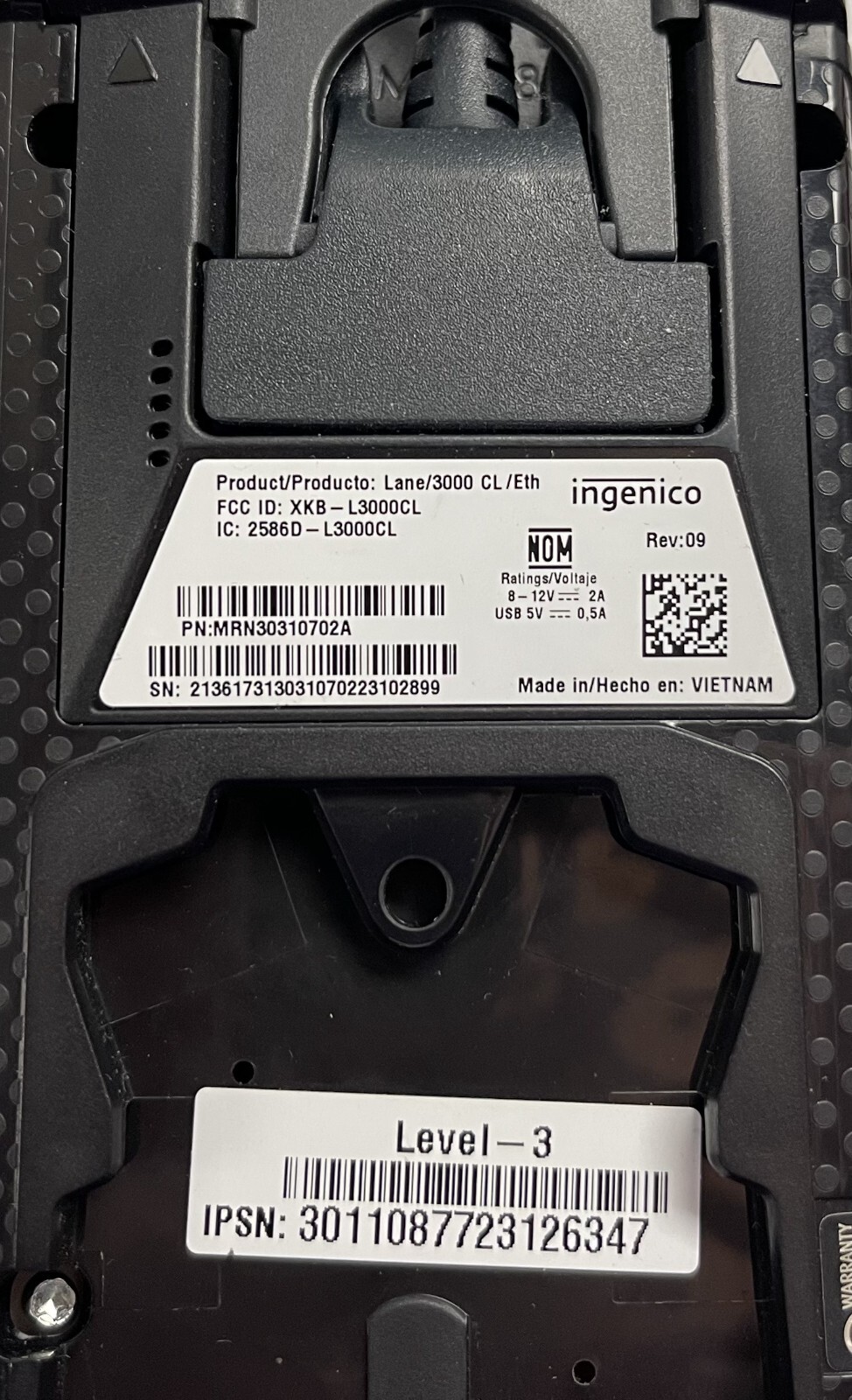 Ingenico Lane 3000 CL/Eth USB Pin-Pad Credit Card Machine Terminal Tap to Pay