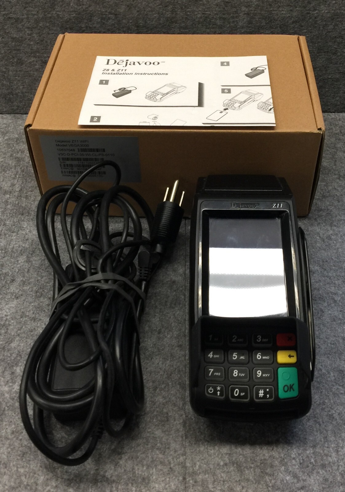 DEJAVOO Z11 VEGA3000 Credit and Debit Card Terminal in Original Box – Tested
