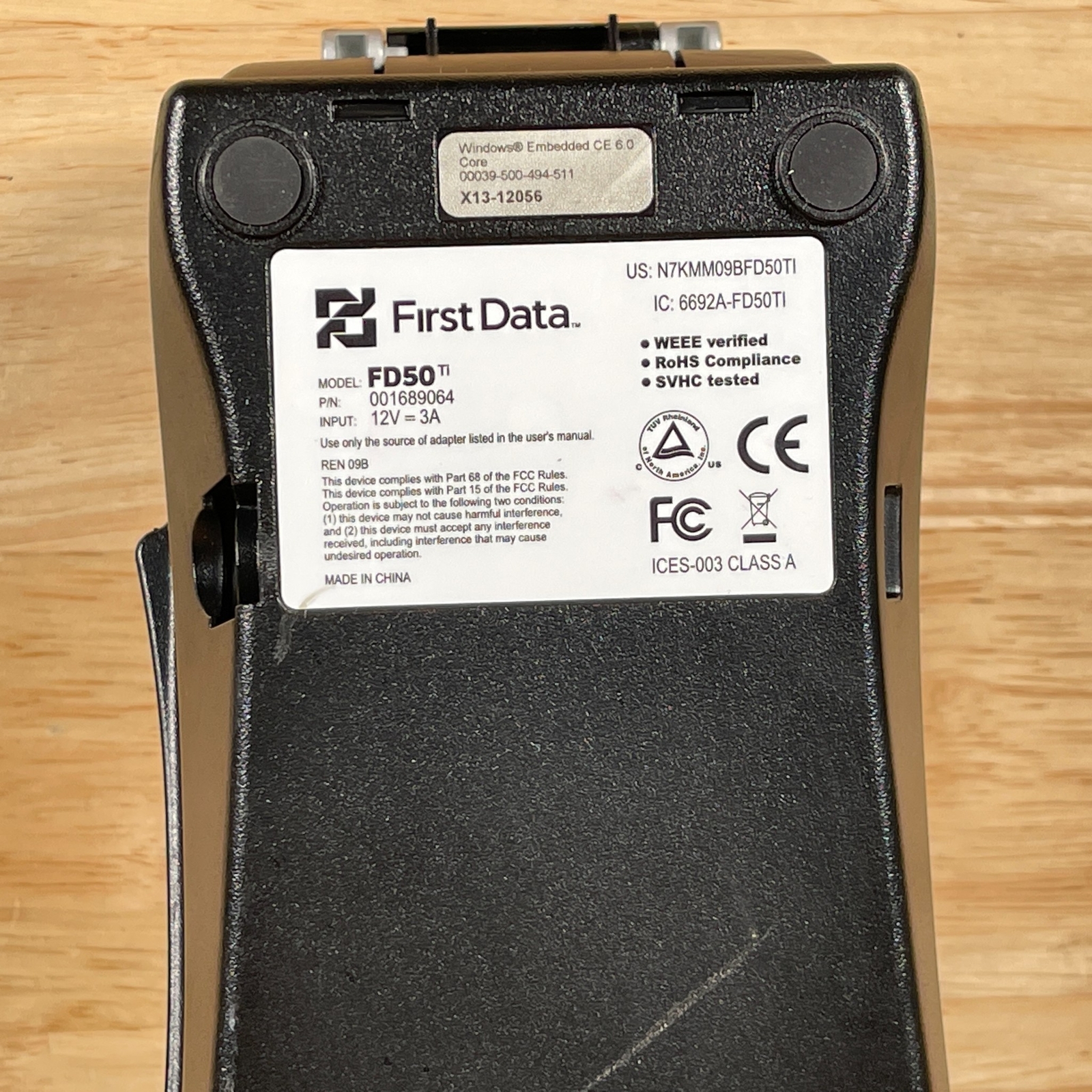 First Data FD50Ti Gray/Black Digital Display Ethernet Dial Credit Debit Terminal