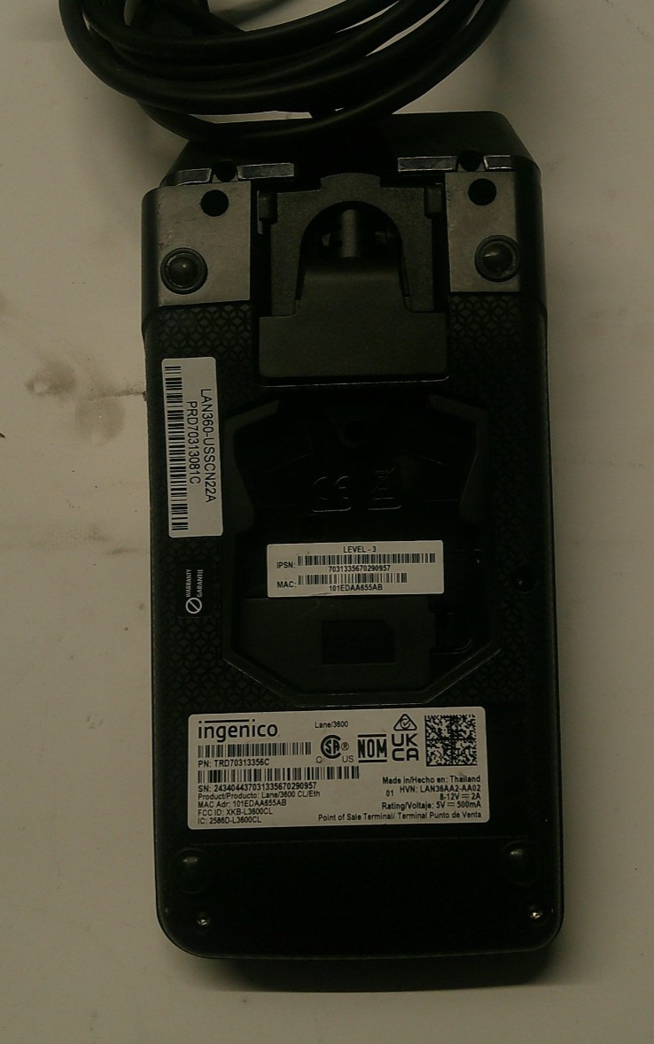 Ingenico Lane/3600 Point of Sale Terminal TRD70313356C