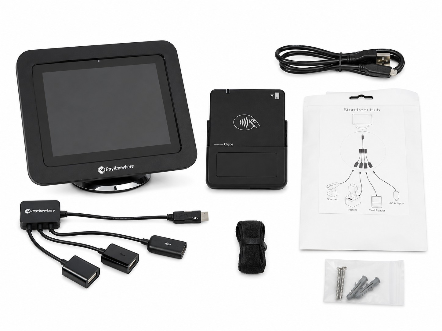 PayAnywhere 10″ POS Tablet Stand Credit Card Reader Terminal Complete Tested