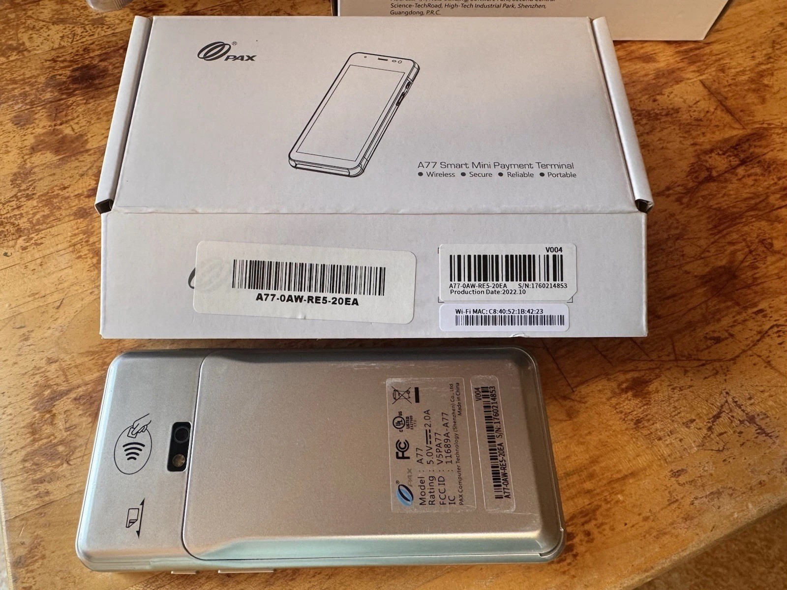 PAX A77 Wireless Smart Mini Payment Terminal POS for Android A77-0AW-RE5-20EA