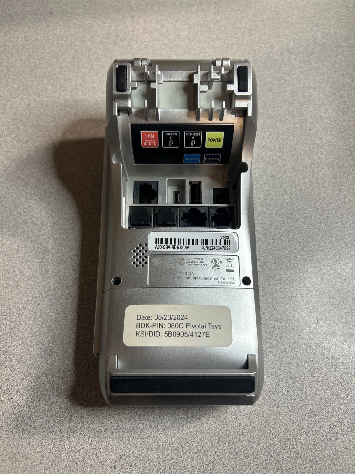 PAX A80 Credit Card Terminal – A80-MBA-RD5-01AA