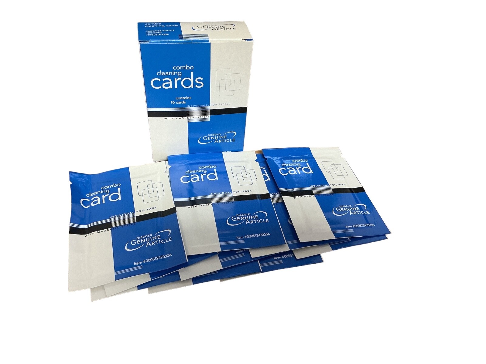 Diebold ATM Cleaning Cards 10-Pack – 00051247000A Magnetic Stripe Cleaner
