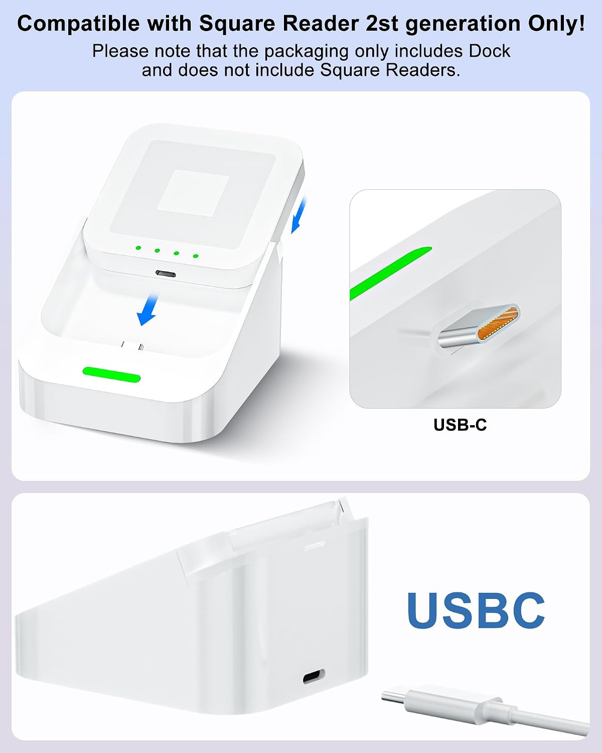 2Nd-Gen Square Card Reader Stand for Square Reader Dock 2Nd Generation
