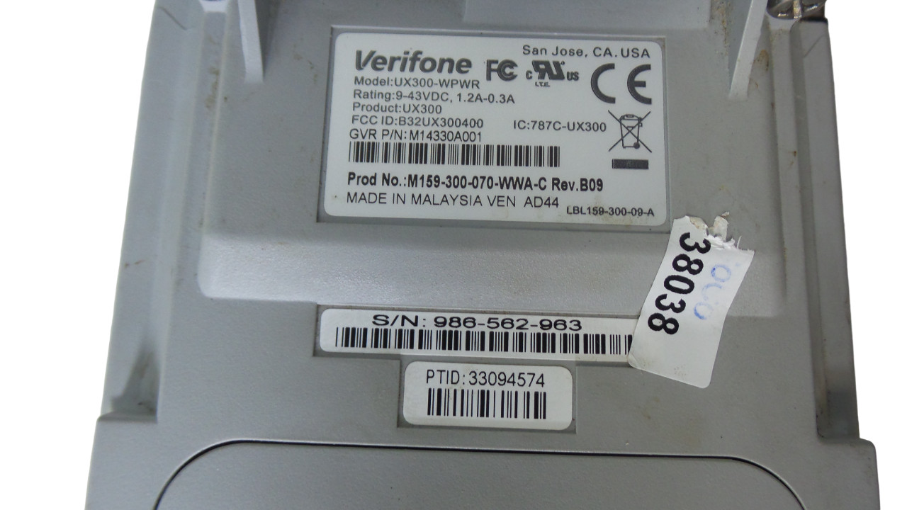 Verifone UX300-WPWR Credit Card Reader – Free Shipping