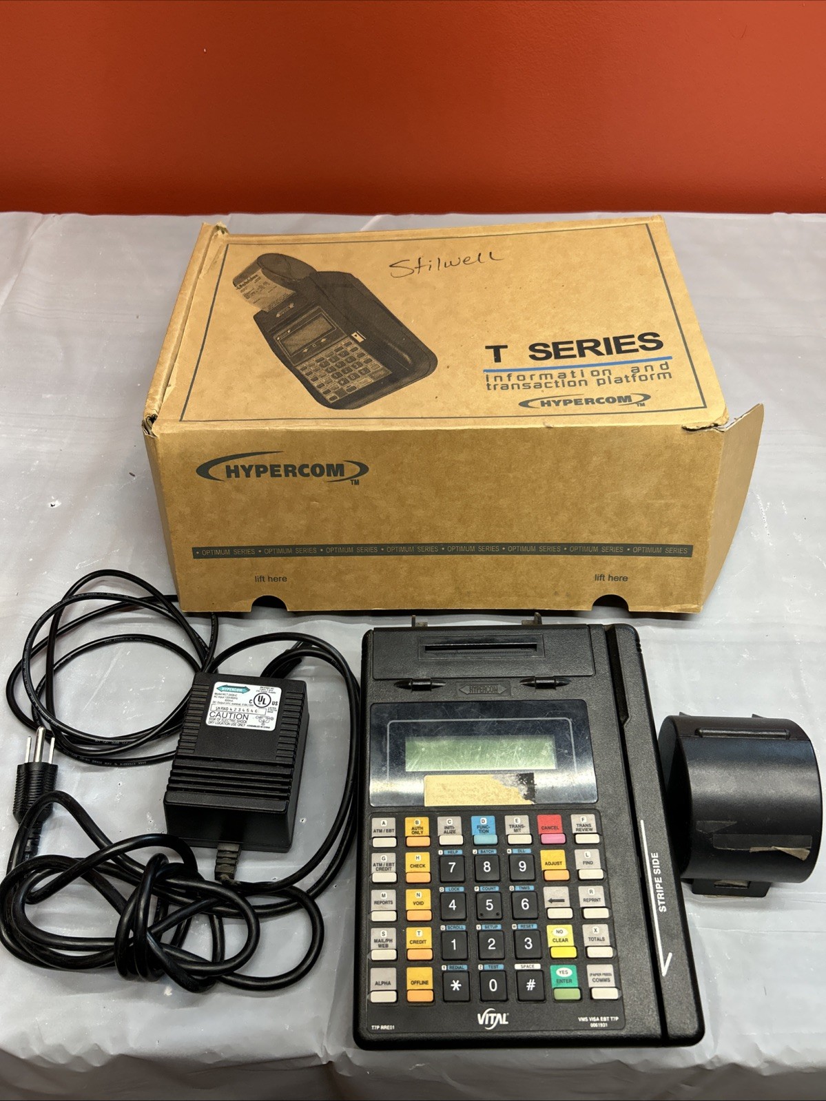 Hypercom T7Plus POS Credit Card Machine Terminal with OEM Power Supply *used