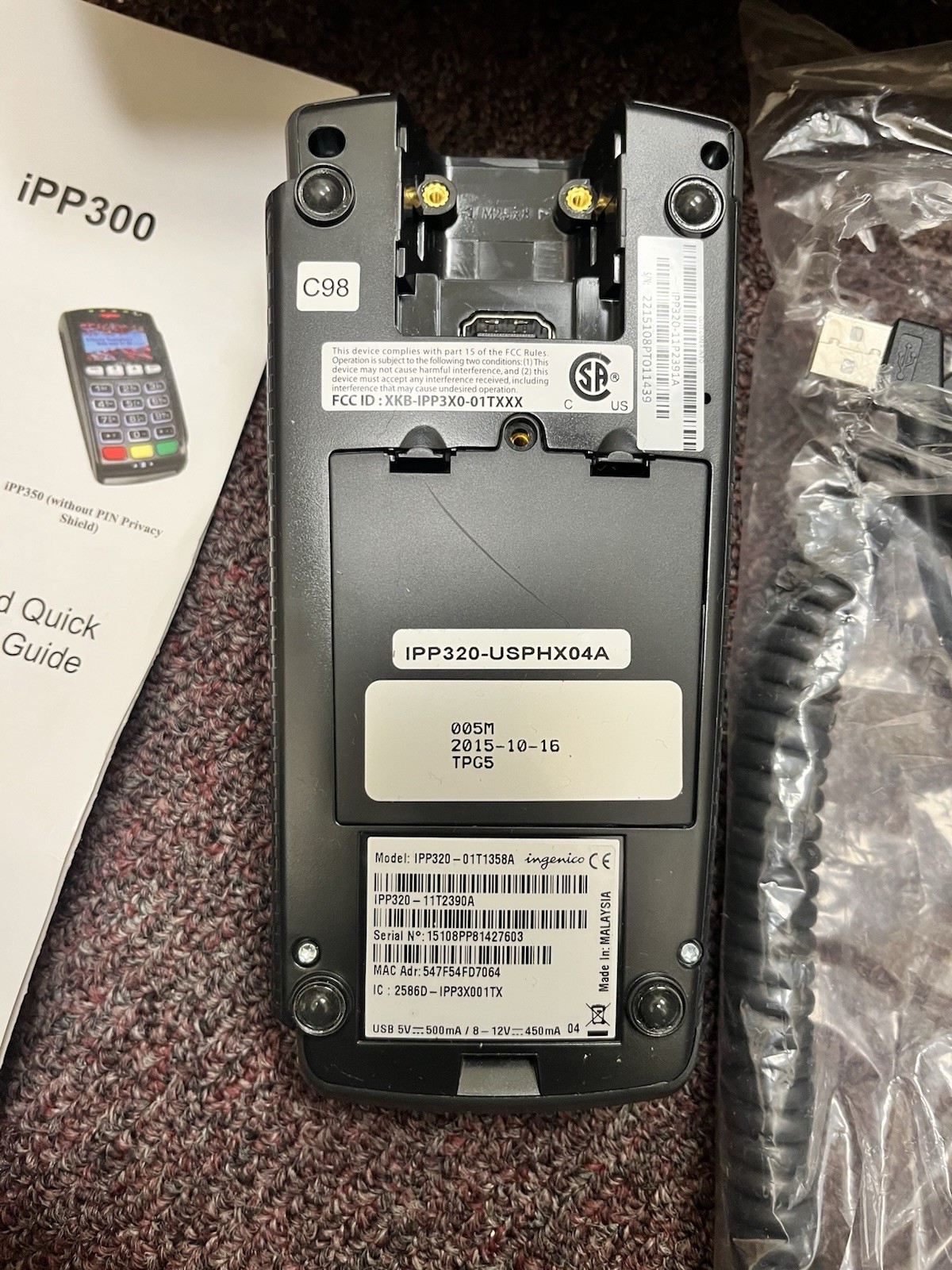 Ingenico IPP350 Credit Card Terminal