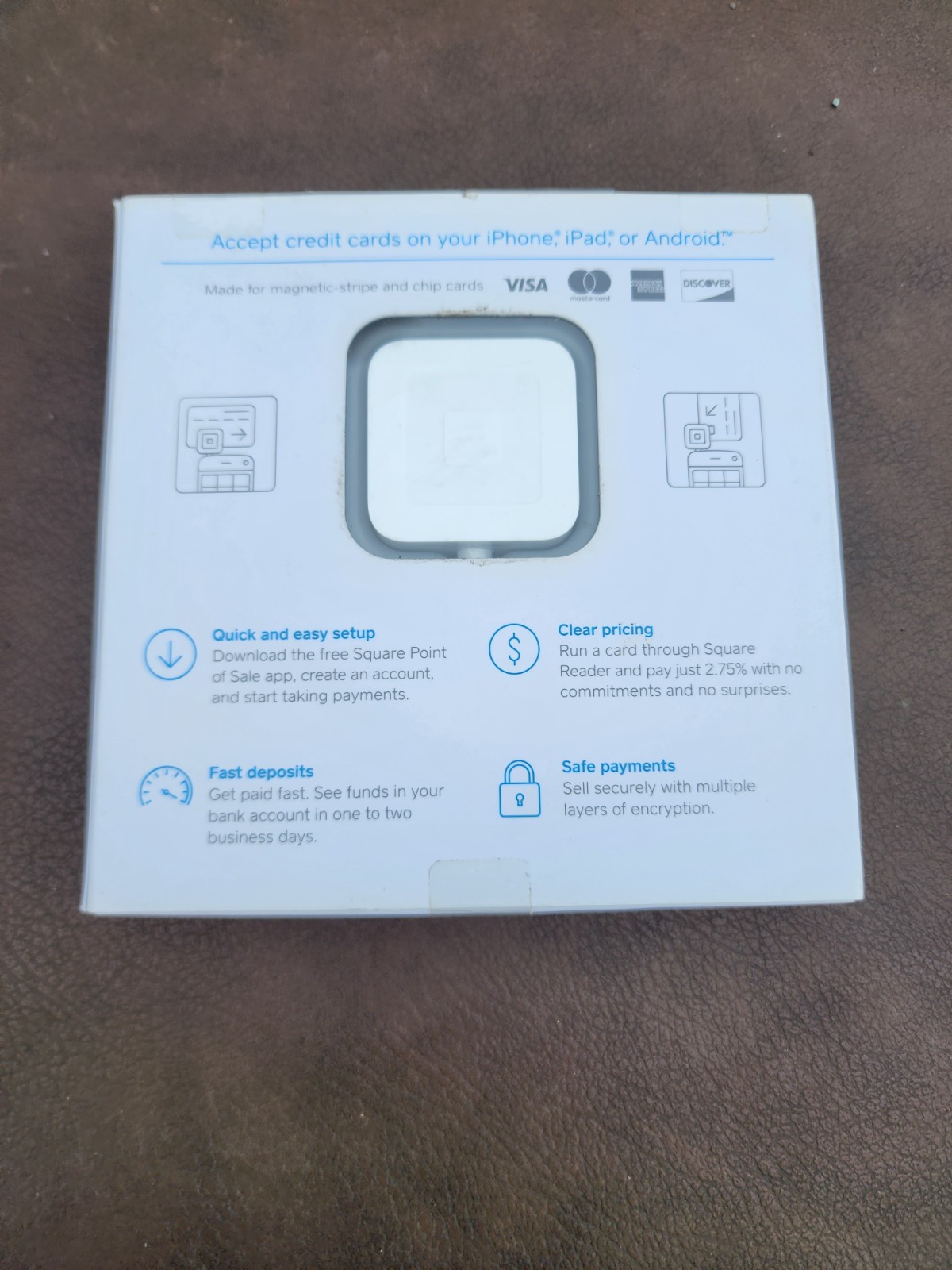 Square Credit Card Reader for iPhone, iPad and Android + chip cards