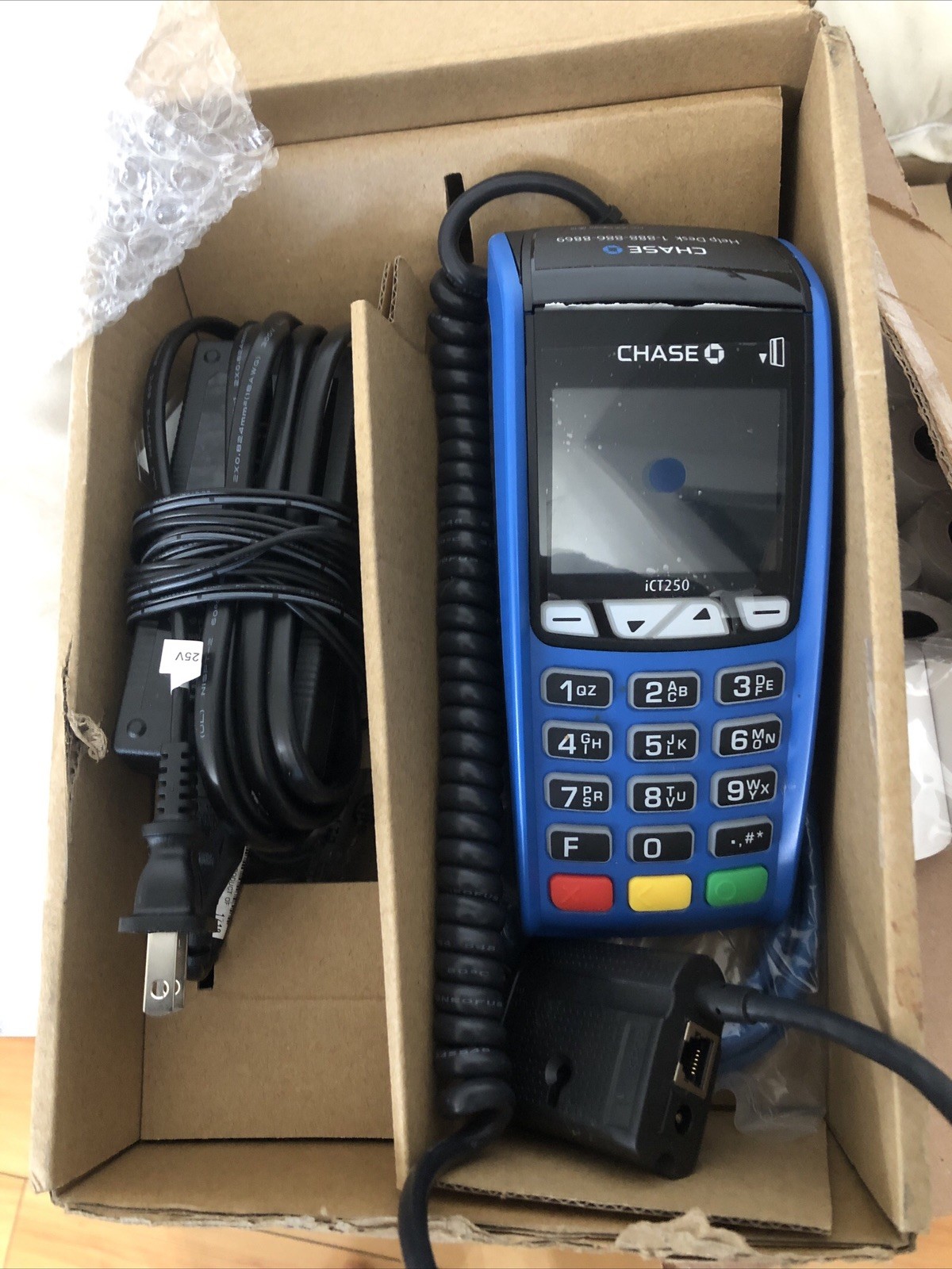 Ingenico Chase iCT250 3in LCD USB/Ethernet Ports Dual Comm Credit Card Terminal