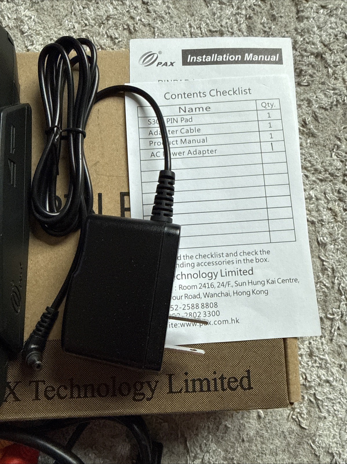 PAX S300 Integrated PIN Pad Credit Card Terminal w/ Power + Cable *READ*