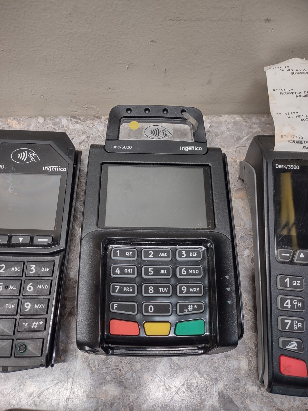 INGENICO Lane 5000-3000-3500-ISMP4 Payment Processing Terminal LOT OF 8