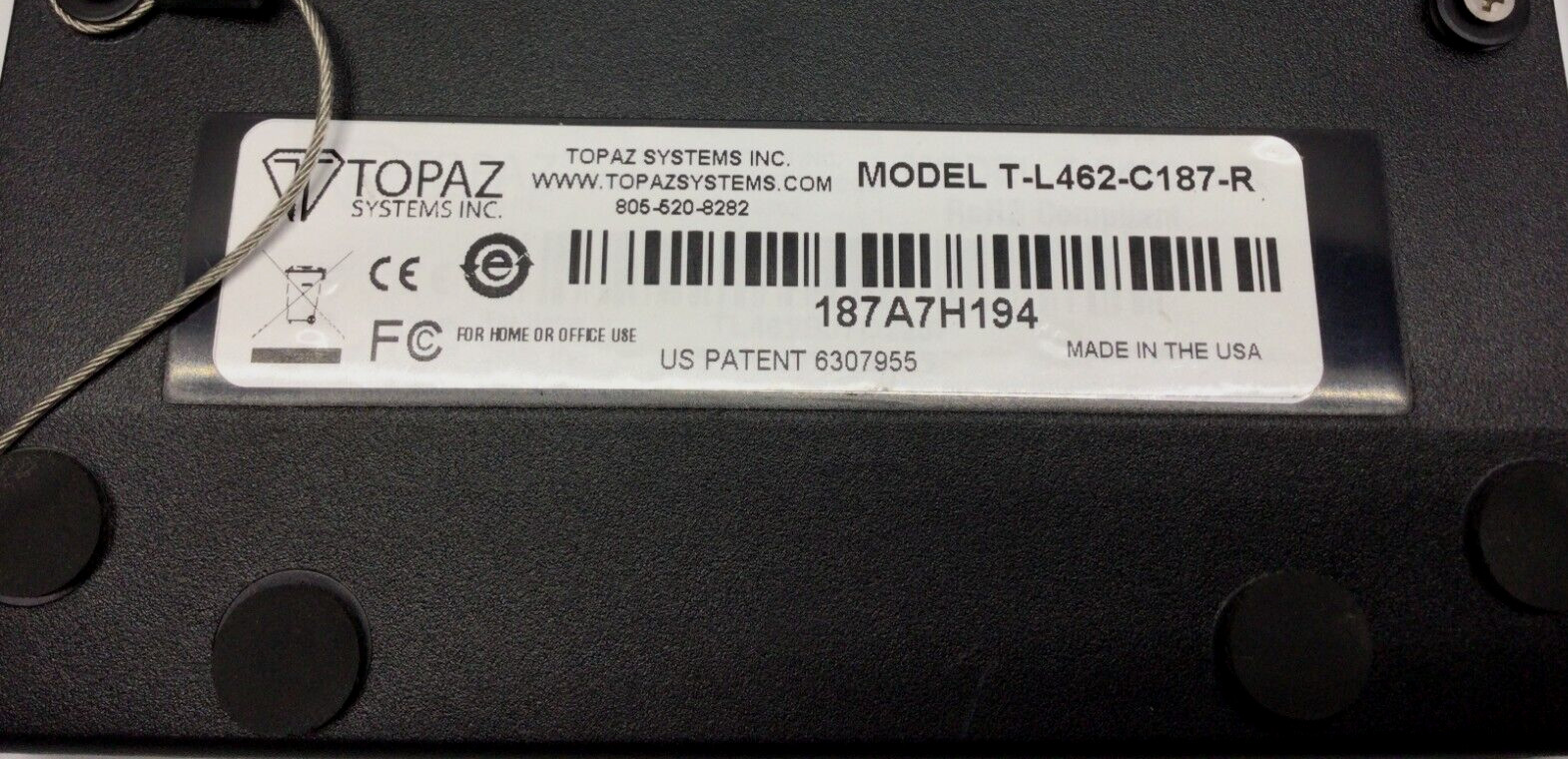 TOPAZ SYSTEMS T-L462-C187-R USA-19HS SIGNATUREGEM CAPTURE PAD WITH VGA CABLE