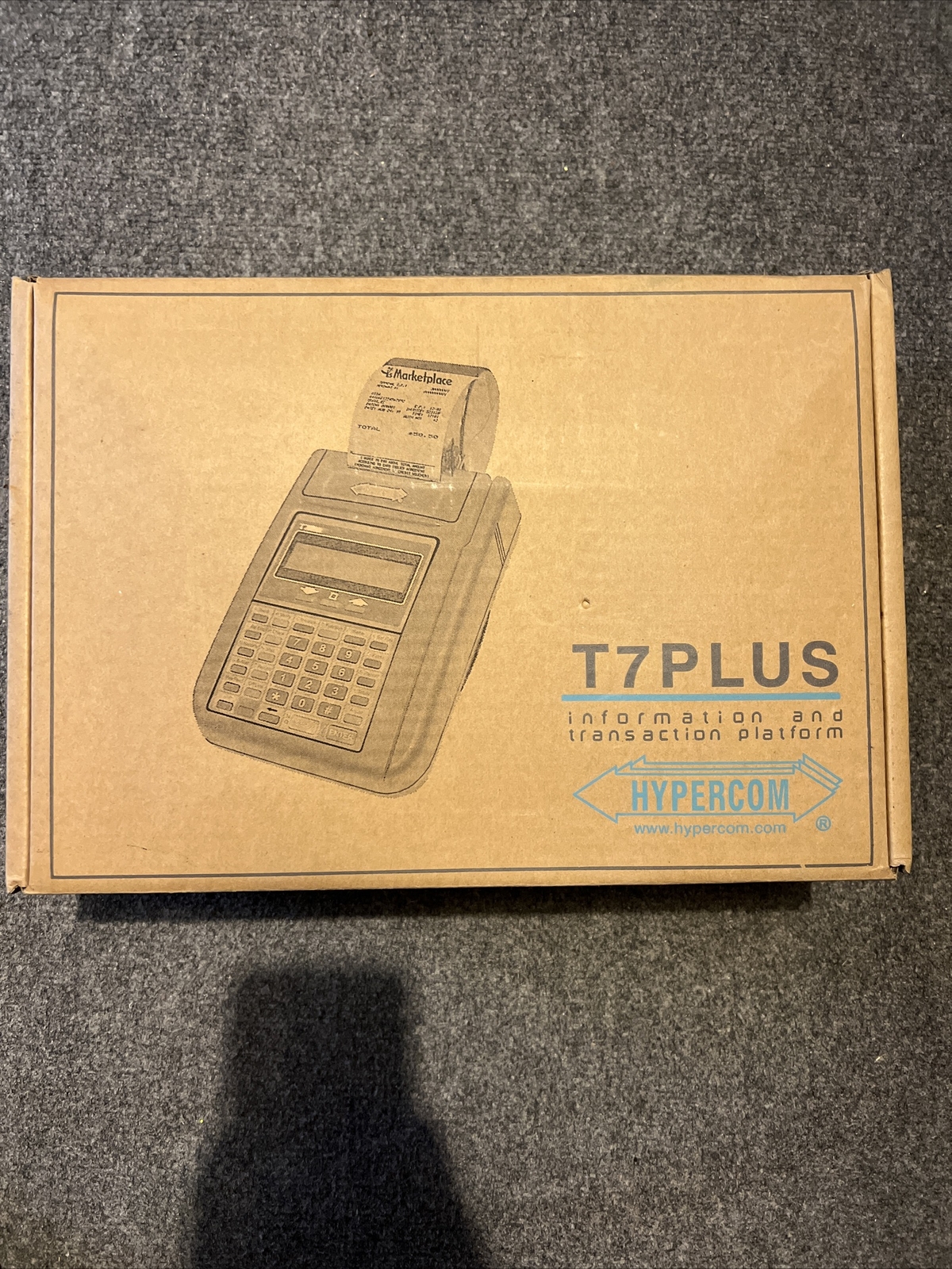 Hypercom T7Plus Credit Card Machine Reader ~ With Power Adapter & Cord ~