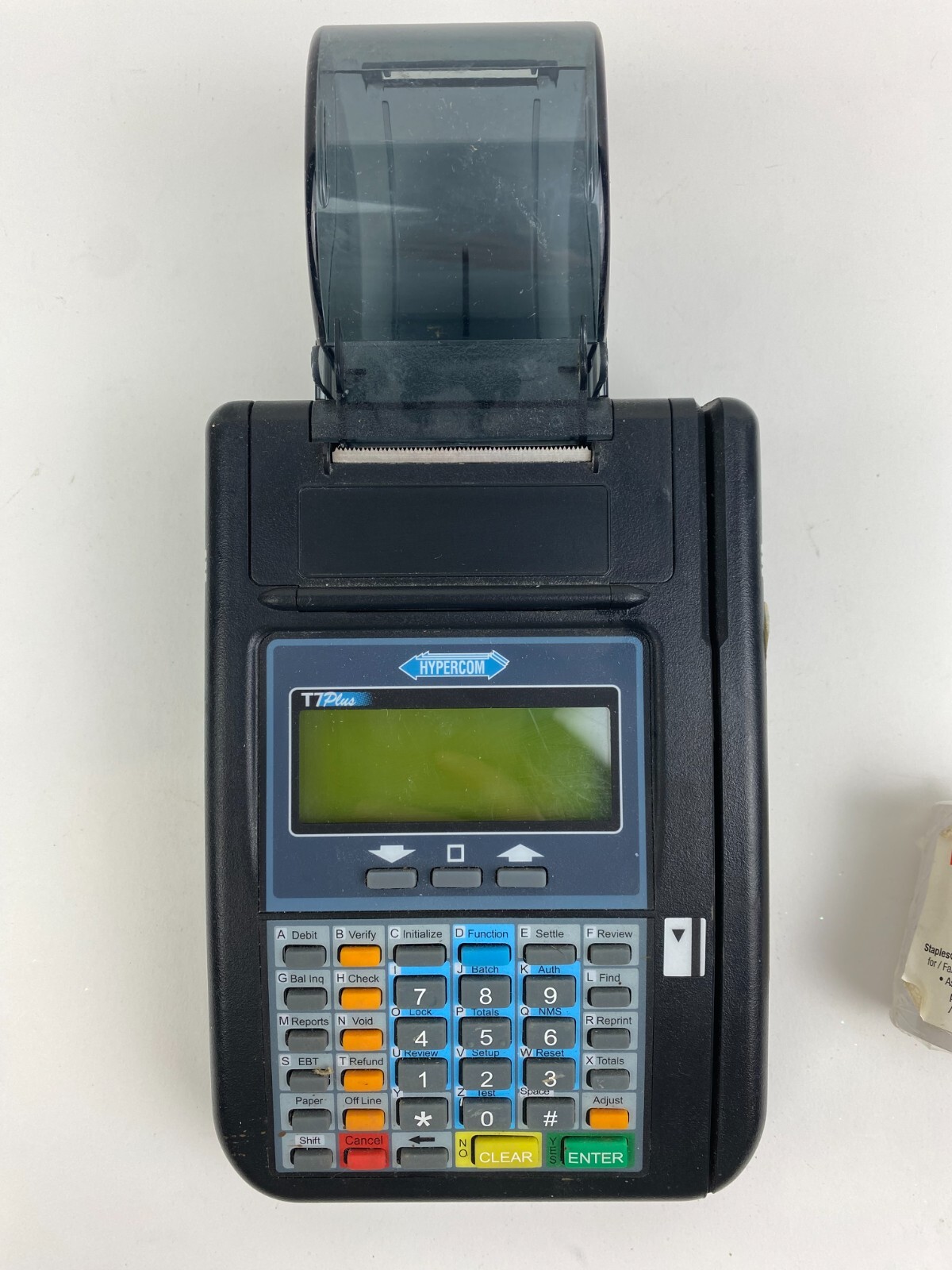 HYPERCOM T7 Plus Credit Card Machine with 3 Paper Rolls No Power Cord