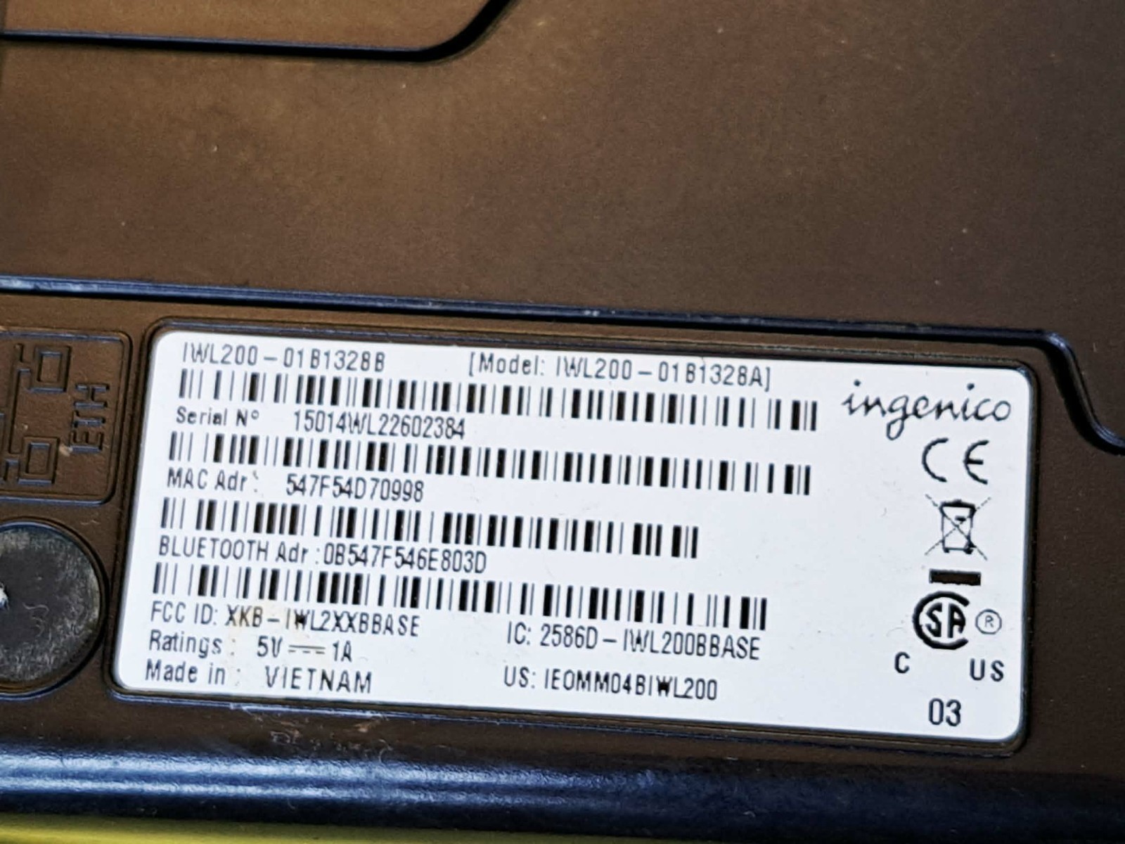 ⚡INGENICO IWL200-01B1328A DOCKING STATION IWL220 IWL250 IWL252 W/ POWER ADAPTER⚡