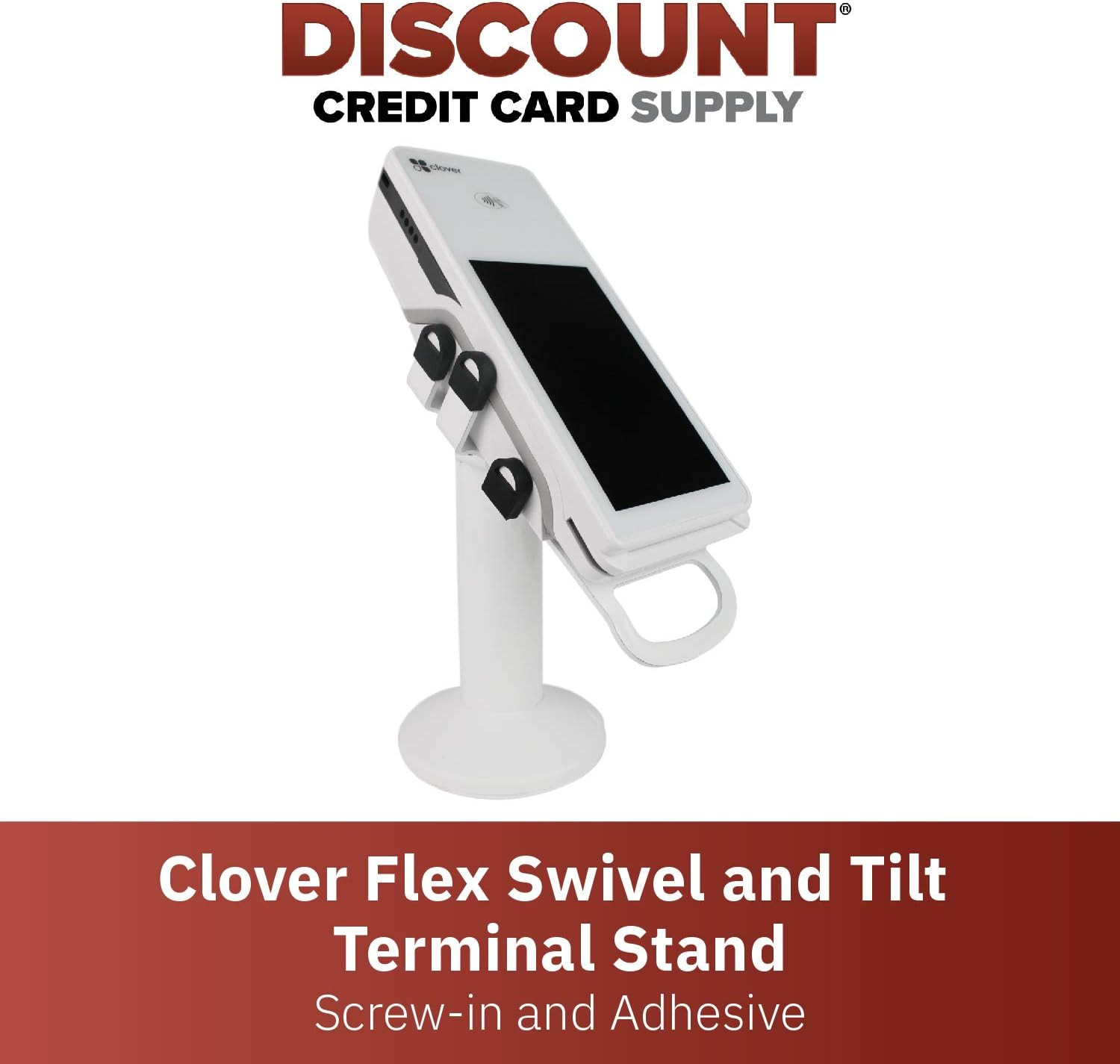 Dccstands Swivel and Tilt Clover Flex Terminal Stand, Screw-In and Adhesive