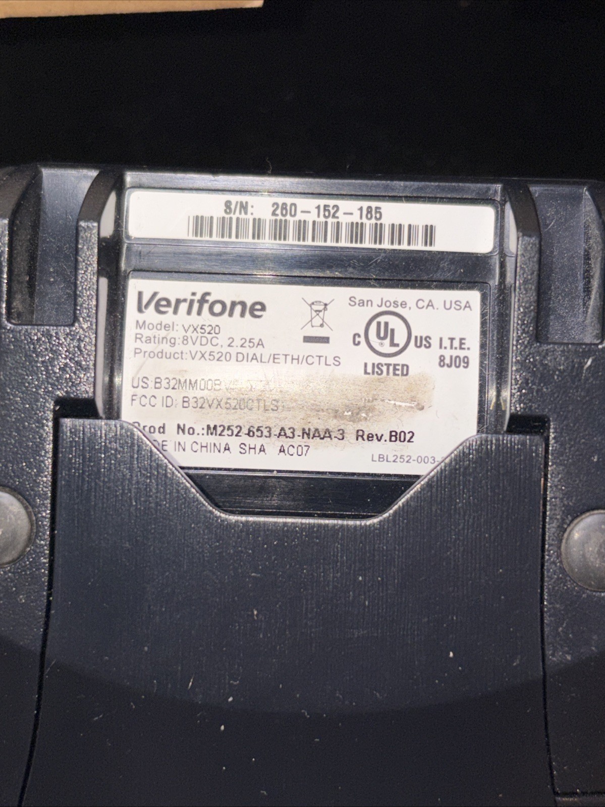 VeriFone VX 520 CTLS M252-653-AD-NAA-3