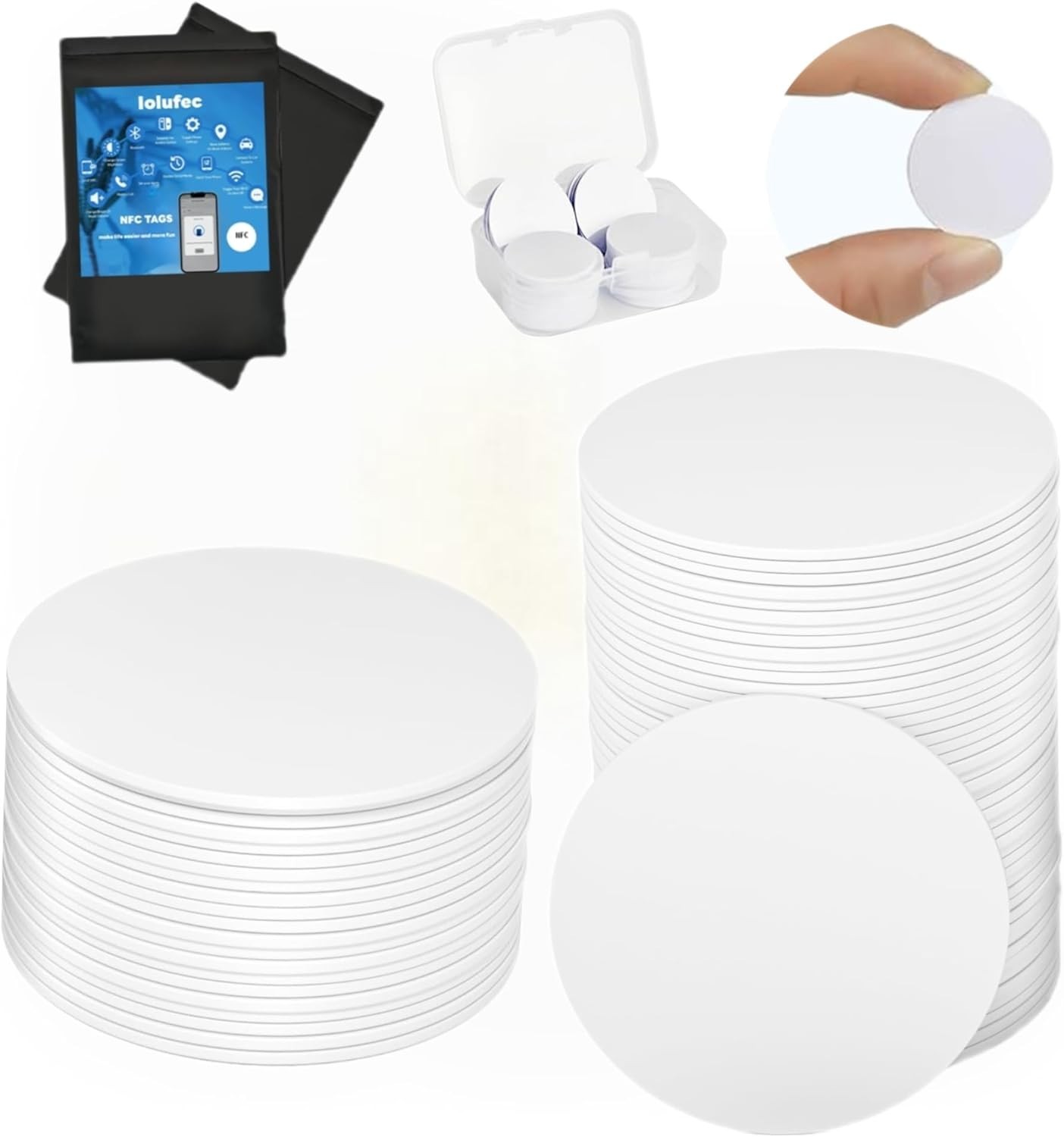 Rewritable 30 Pcs NFC Stickers – High Quality Waterproof Tags for Smart Use