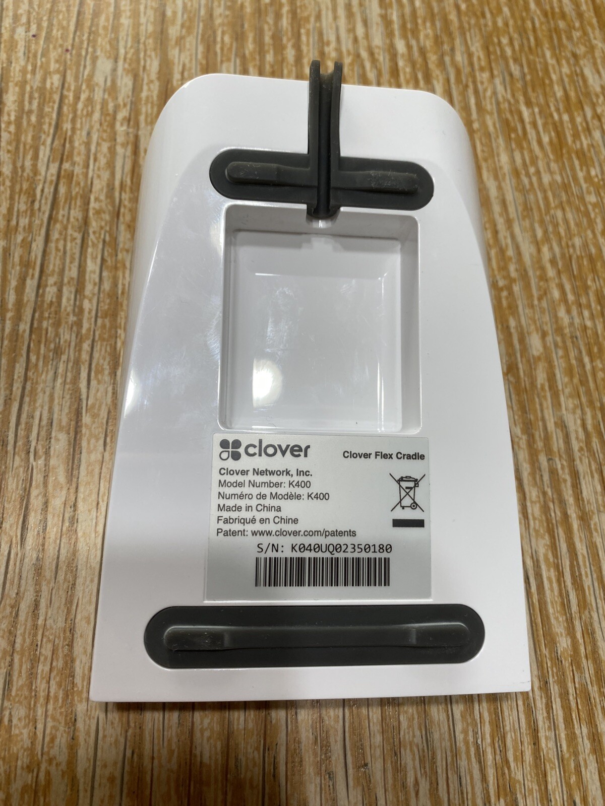 Clover Flex K400 wireless credit card terminal with Cradle and Charging Adapter