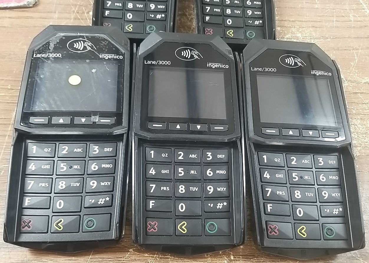 Lot X5 INGENICO LANE/3000 PAYMENT TERMINAL CREDIT CARD TOUCH POS TRD30110877B