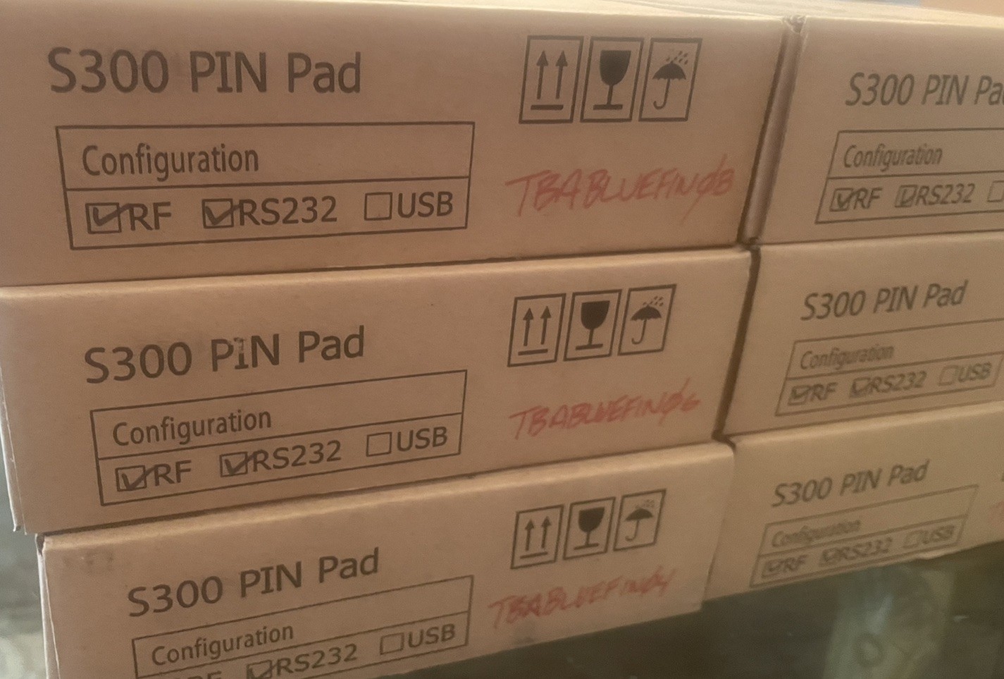 Lot Of 6 Pax Technology Ltd S300 Pin Pad RF RS232 2018 NIB Open Box Credit Card